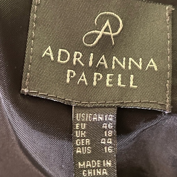 Adrianna Papell Women's Size 14 Blue Satin Sheath Midi Dress Cap Sleeve - Picture 8 of 9